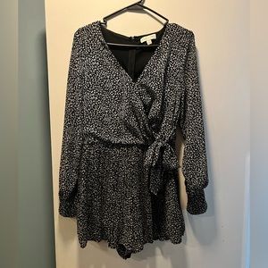 She + Sky Black and White Spec Romper